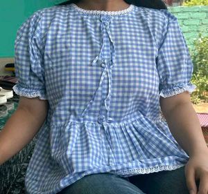 Trendy Light Blue Top