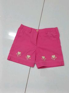Girls Shorts With Beautiful Flower Patch Work.