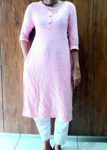Pink Cotton Kurta
