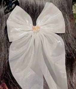White Organza Hair Bow