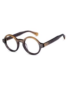 Grey Yellow Full Rim Round John Jacobs Rich Acetat