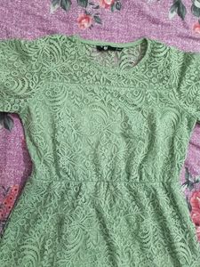 Olive Green Nylon Dress