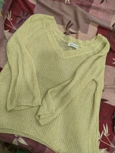 Stylish Belly Slevesss V Neck Top