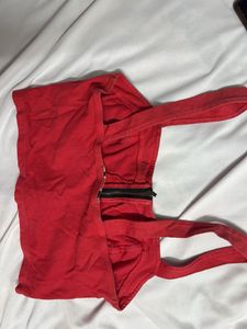 Red Zip-Up Crop Top