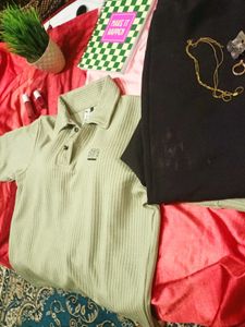 Vintage Style Ribbed Polo Shirt