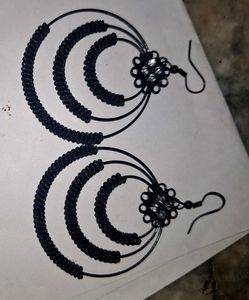Black Beaded Earrings