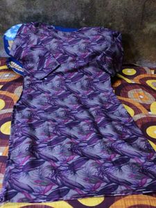 Purple Floral Print Kurta