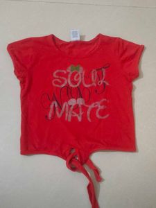 Red Disney "Soul Mate" Tie-Front Tee