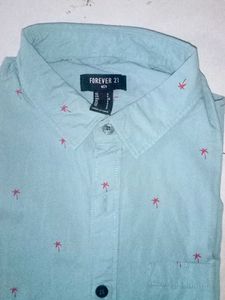 Forever 21 Men's Palm Tree Print Shirt