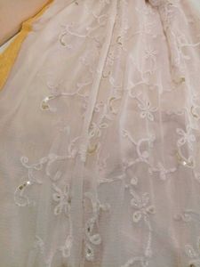 Elegant Off-White Chiffon Dupatta with Intricate