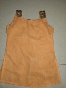 Peach Ethnic 3peice Set{Kids}