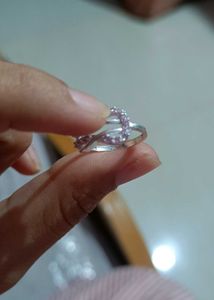Real Silver Infinity Lavender/Pastel Pink Ring