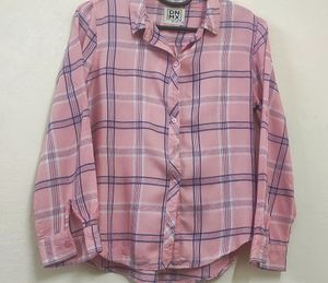 DNMX Pink Checked Oversized Shirt