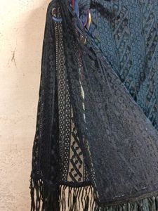 See-through Lace Cover-up Skirt Top Navy Blue