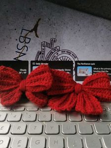 Red Hair Bow Accessory And Bag Charm