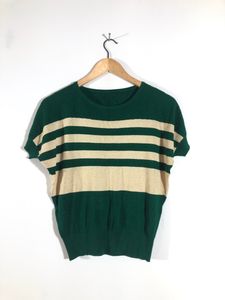 Cream&Green Strips Top(Women’s)