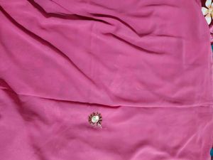 Pink Embellished Saree