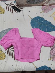 Pink Corset Style Crop Top
