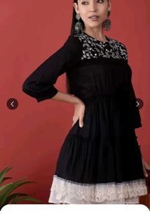 Anouk Floral Embroidered A-Line Mini dress (Inner)