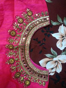 Pink Embellished Blouse With Shrug