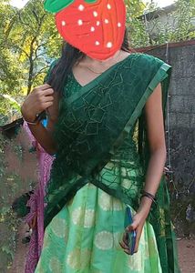 Pista Green Dhawani (skirt, blouse and dupatta)
