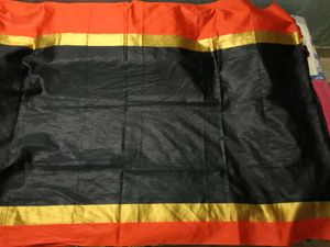New CottonSilk BlackAndOrange With LaceBorder Sare