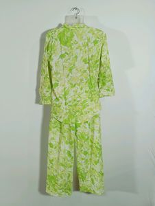 Fluorescent Green Printed Co-ords (Women)