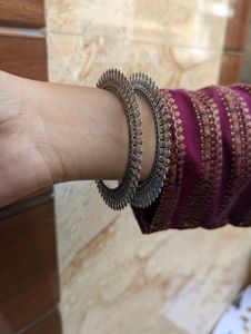 Navratri Silver Oxidised Bangles