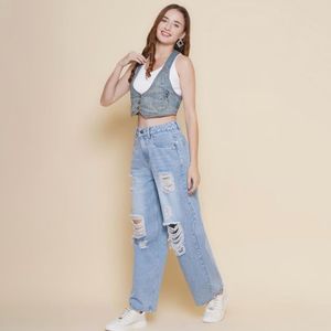 Wide Leg , High Waist , Denim Jeans