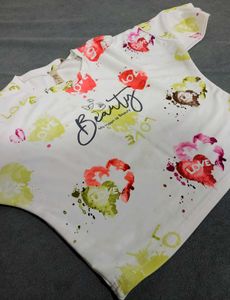 Cute Graphic Heart Print Top