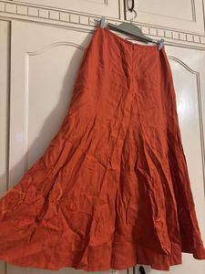 Marks and Spencer Orange Embroidered Skirt