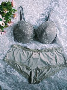 Lace pushups bra panty h&m