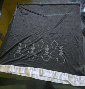Black Embellished Shwal