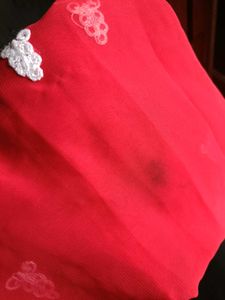 Red Embroidered Tunic Dress