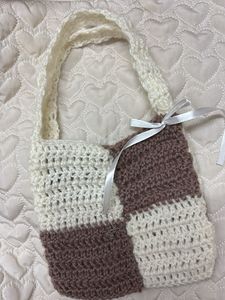 Handmade Crochet Checkered Bag