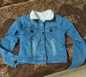 Denim Jacket with Sherpa Collar