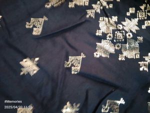 Black &amp; Gold Print Lehenga Set