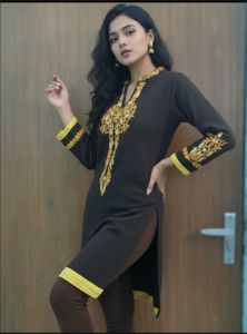 Woolen Brown Kurta Set
