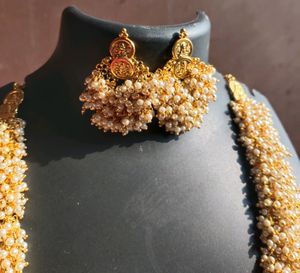 Gold Toned Moti Necklace