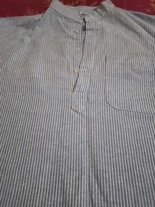 Striped Short Sleeve Kurta Shirt For Men