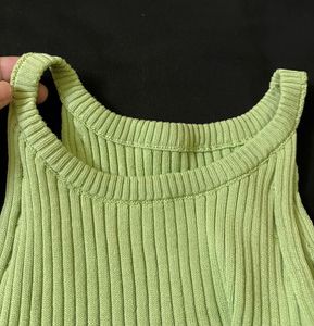 Lime Green Ribbed Tank Top