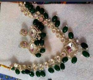 Green Beaded Jewellery Set