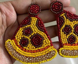 Pizza Date Handmade Bead Earring