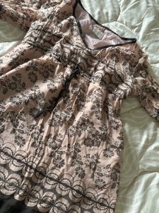 Floral Print Dress with Tie Waist