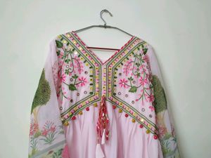 Pink Floral Anarkali Suit Set💞