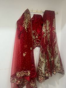 maroon wedding lehenga