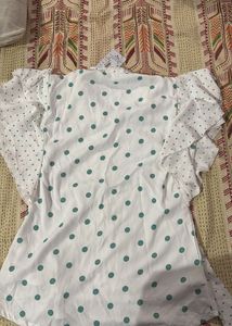 Top With Green Polka Dots