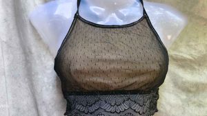 I. BLACK AND GOLDEN SEXY CROP TOP