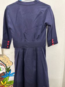 Navy Button-Down Dress