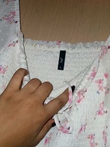 Preppy White Floral Dress